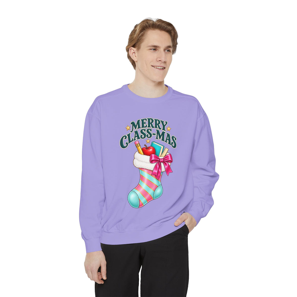 Merry Class-mas Sweatshirt — Christmas Teacher Holiday Stocking Crewneck