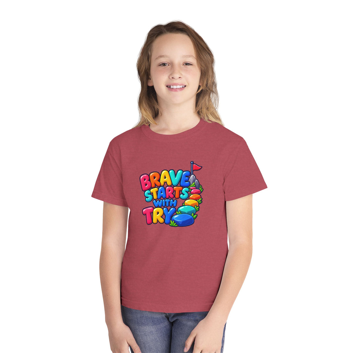 🏔️ Brave Starts With Try Youth Tee