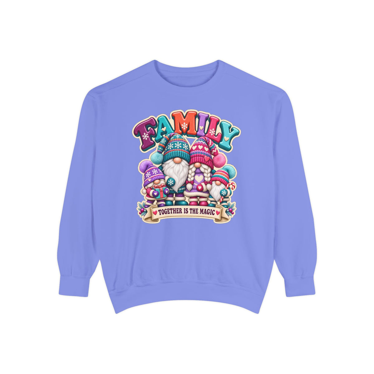 Family Gnomes "Together Is The Magic" Cozy Christmas Sweatshirt