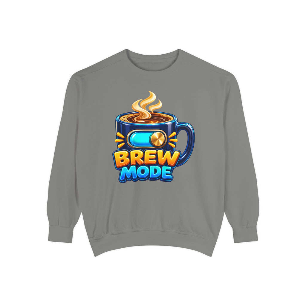 Brew Mode Coffee Lover Crewneck Sweatshirt ☕️ | Cozy Coffee Graphic Pullover