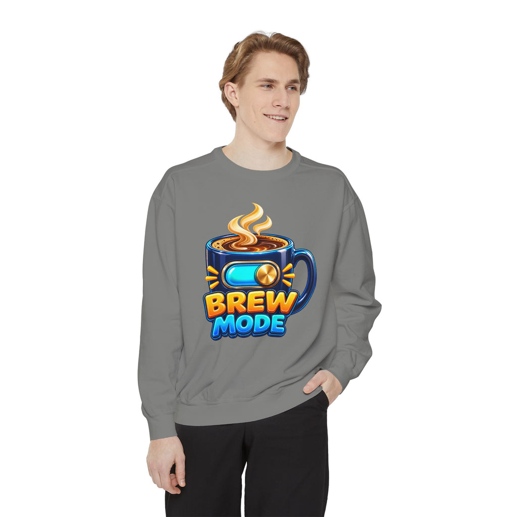 Brew Mode Coffee Lover Crewneck Sweatshirt ☕️ | Cozy Coffee Graphic Pullover
