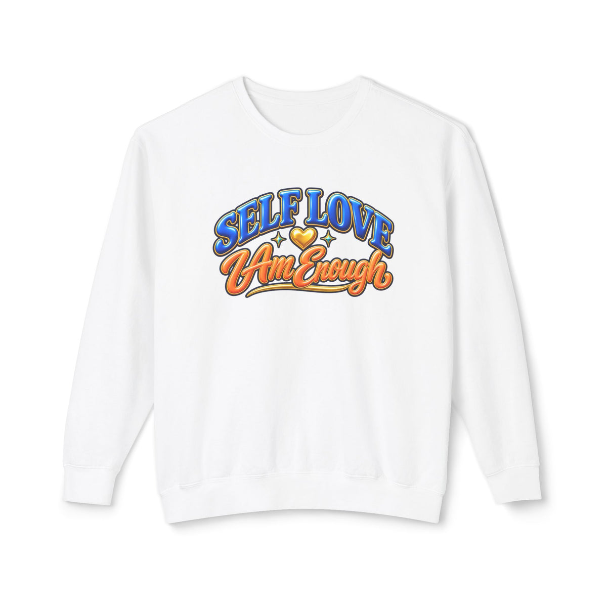 Self Love "I Am Enough" Crewneck Sweatshirt — Retro Positive Message Pullover