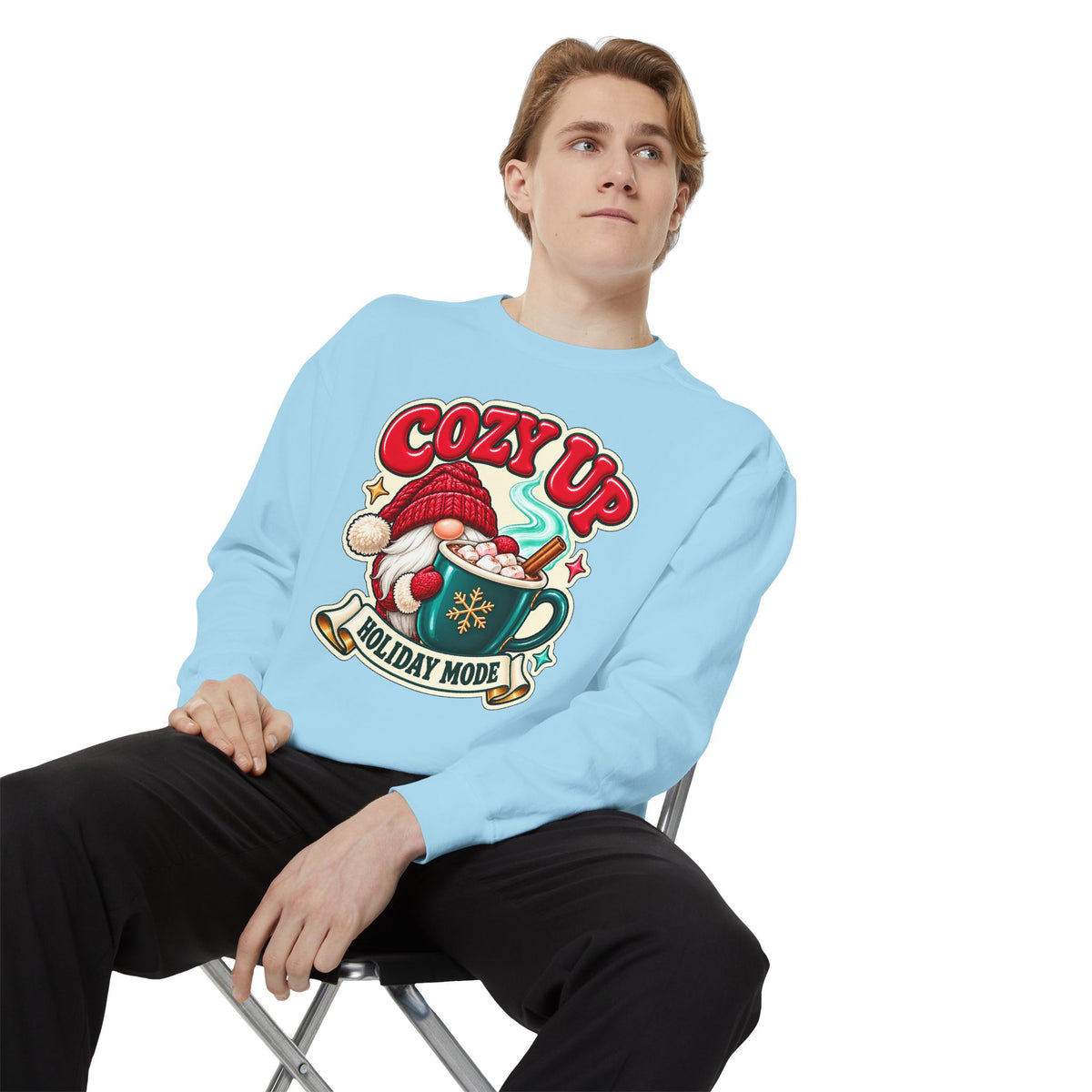 Cozy Up Christmas Mode Gnome Cocoa Sweatshirt