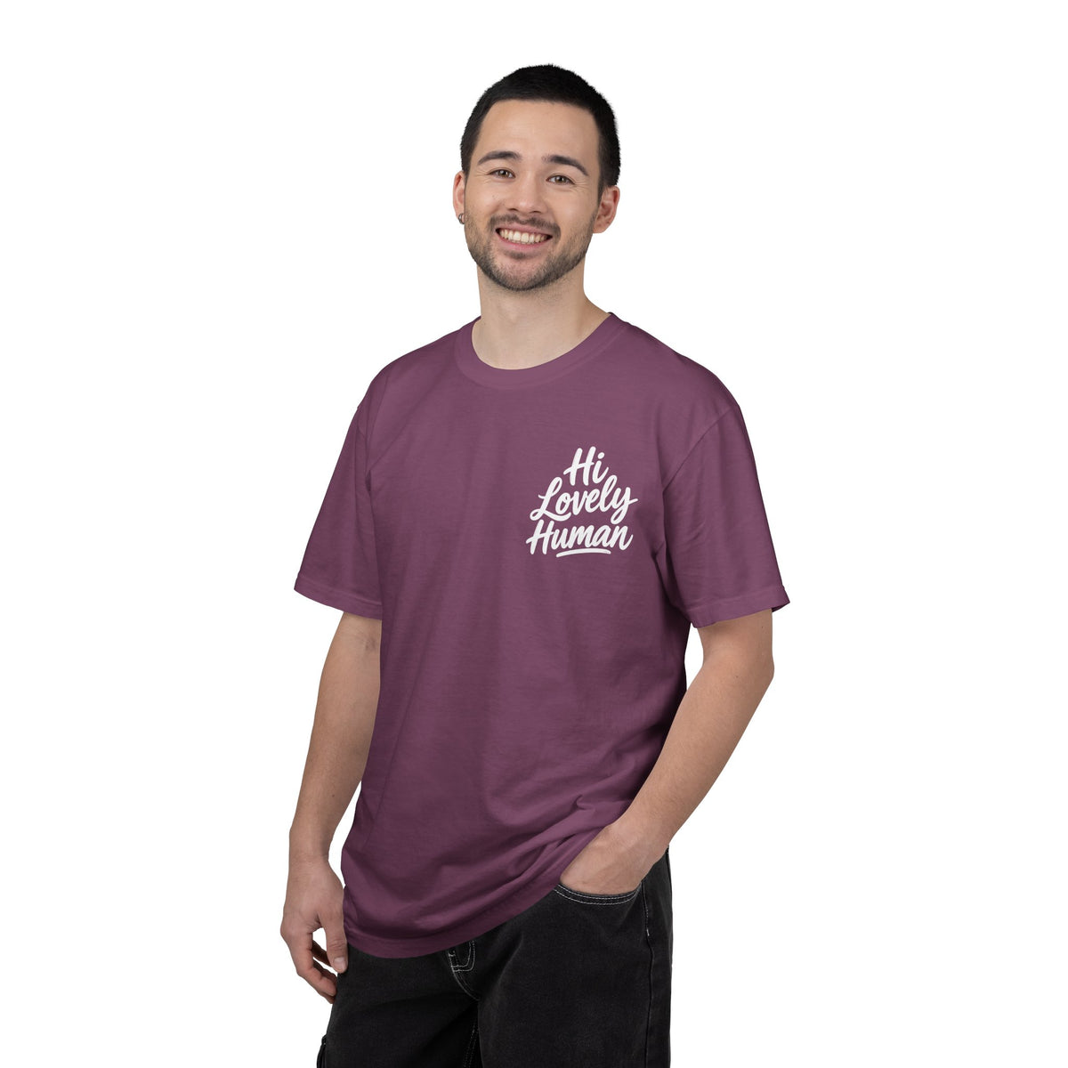 Hi Lovely Human — Inspirational Garment-Dyed Adult T-Shirt