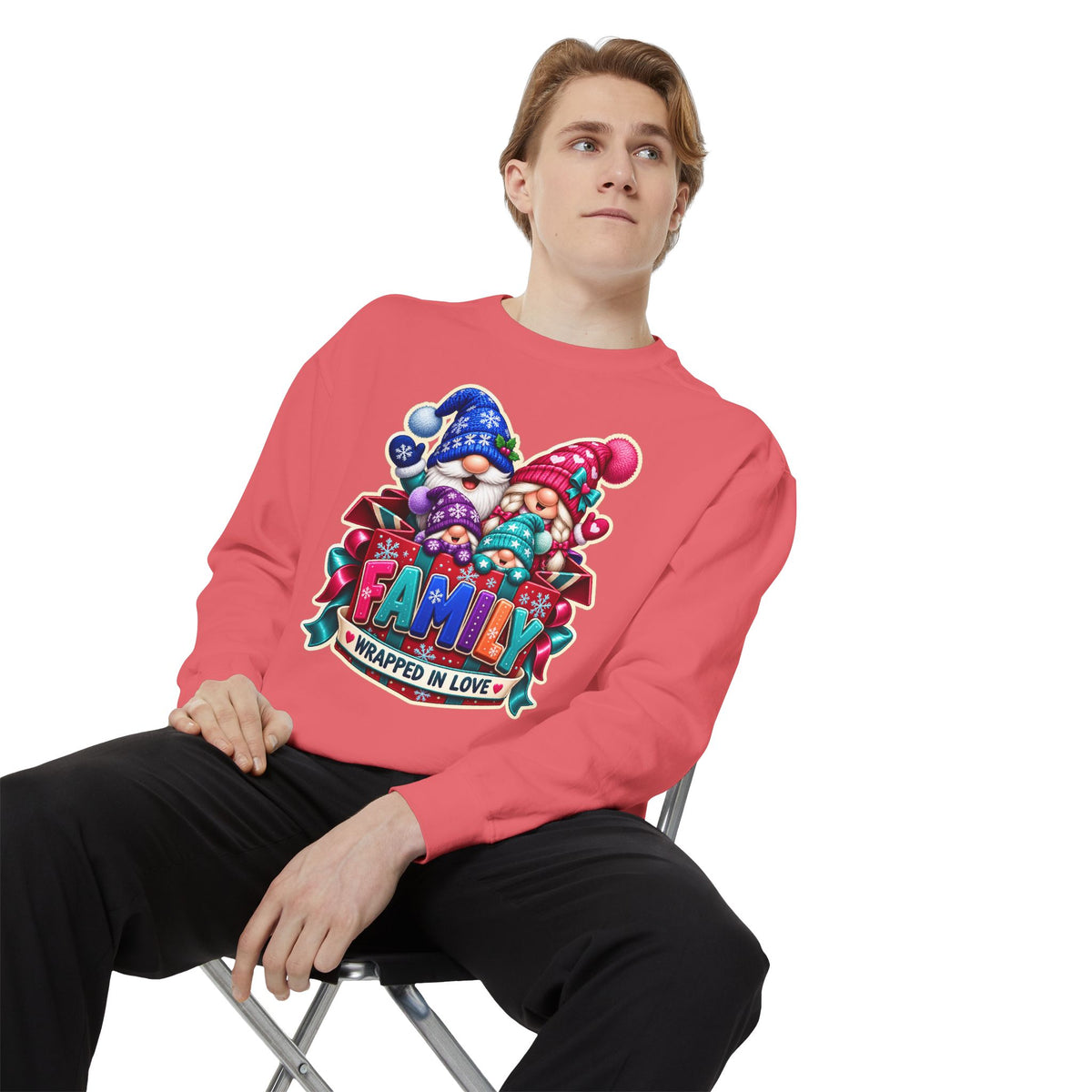 Family Wrapped in Gnome Love Christmas Sweatshirt