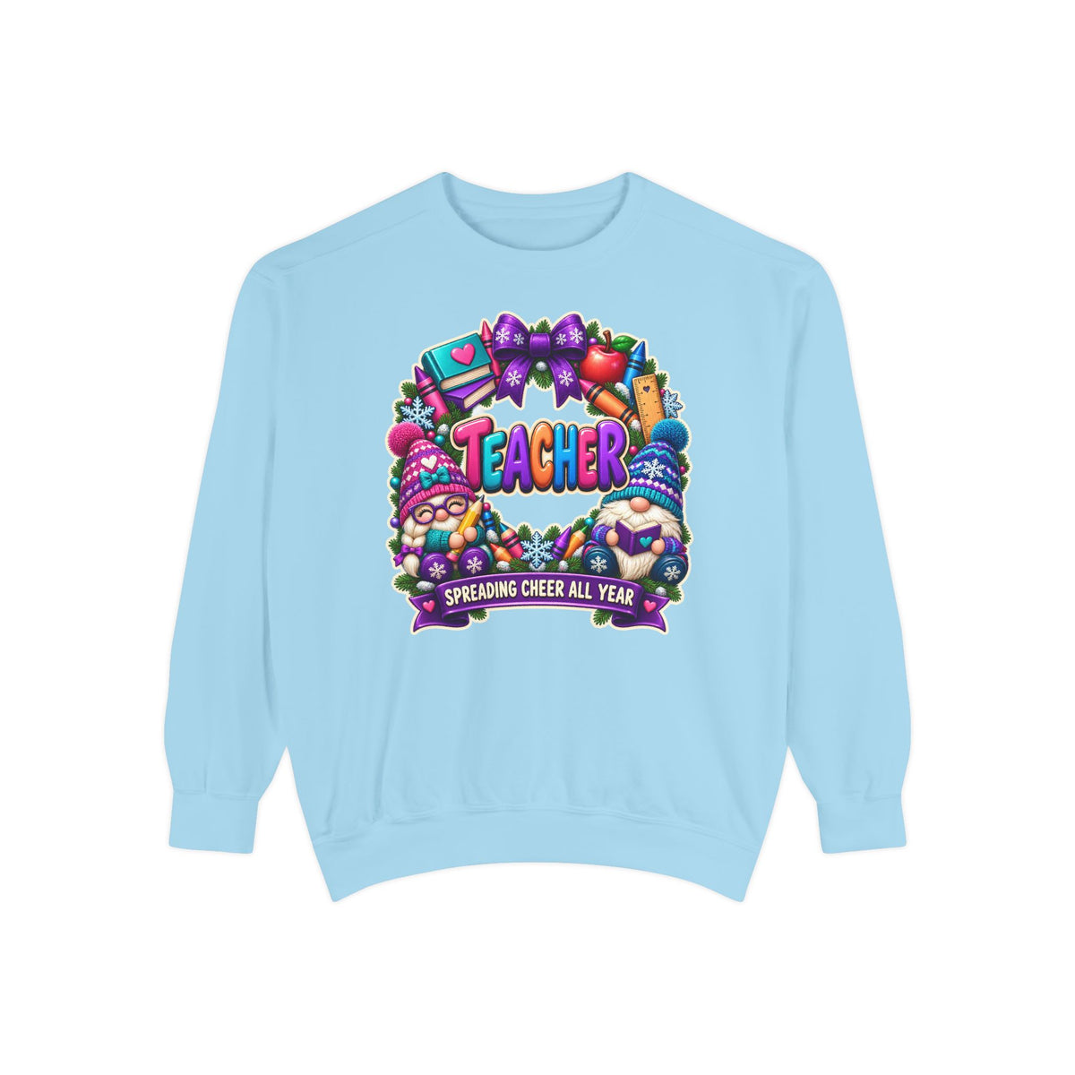 Teacher Spreading Gnomes Cheer All Year Christmas Sweatshirt