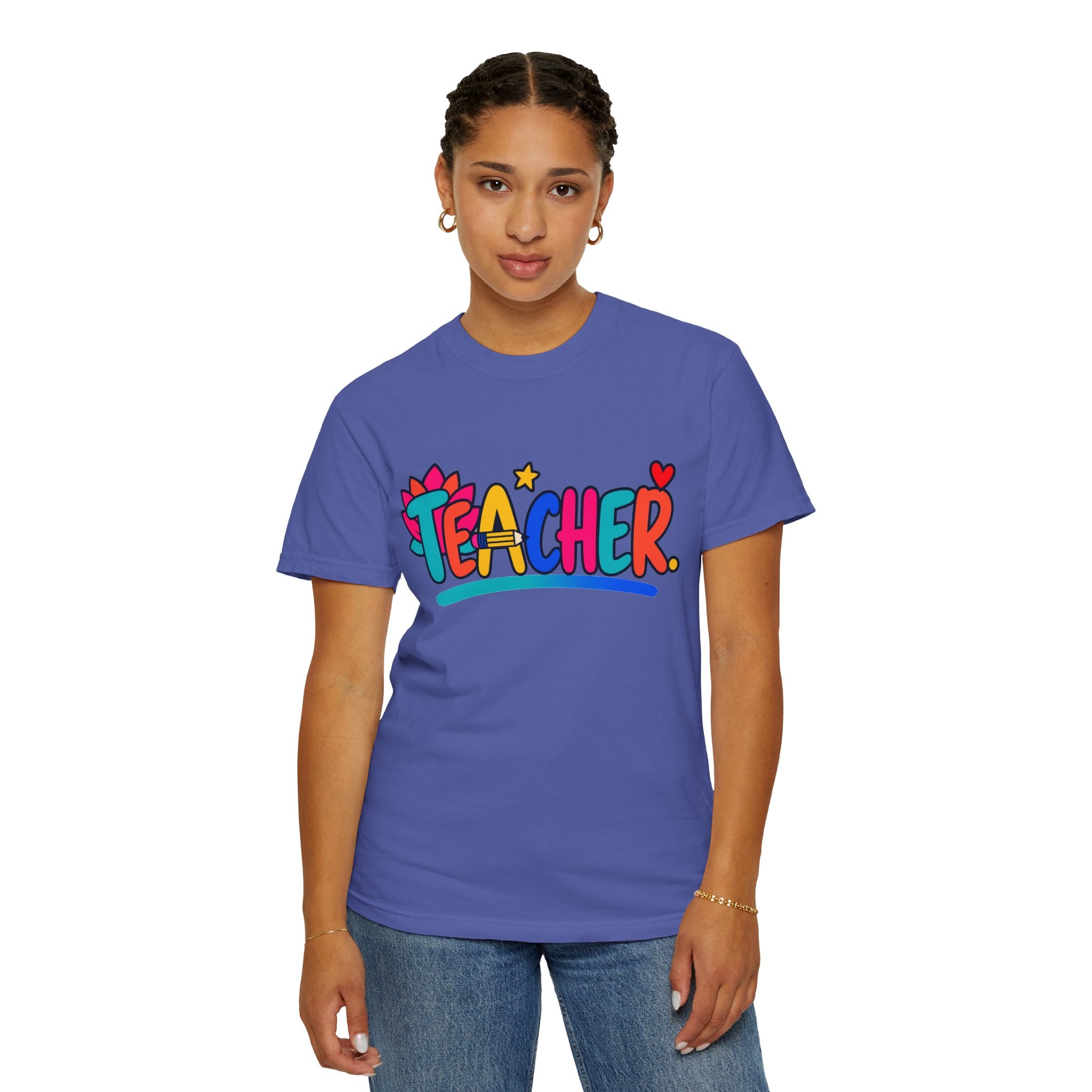 Colorful Teacher Comfort Colors® Heavyweight Tee 🍎✏️
