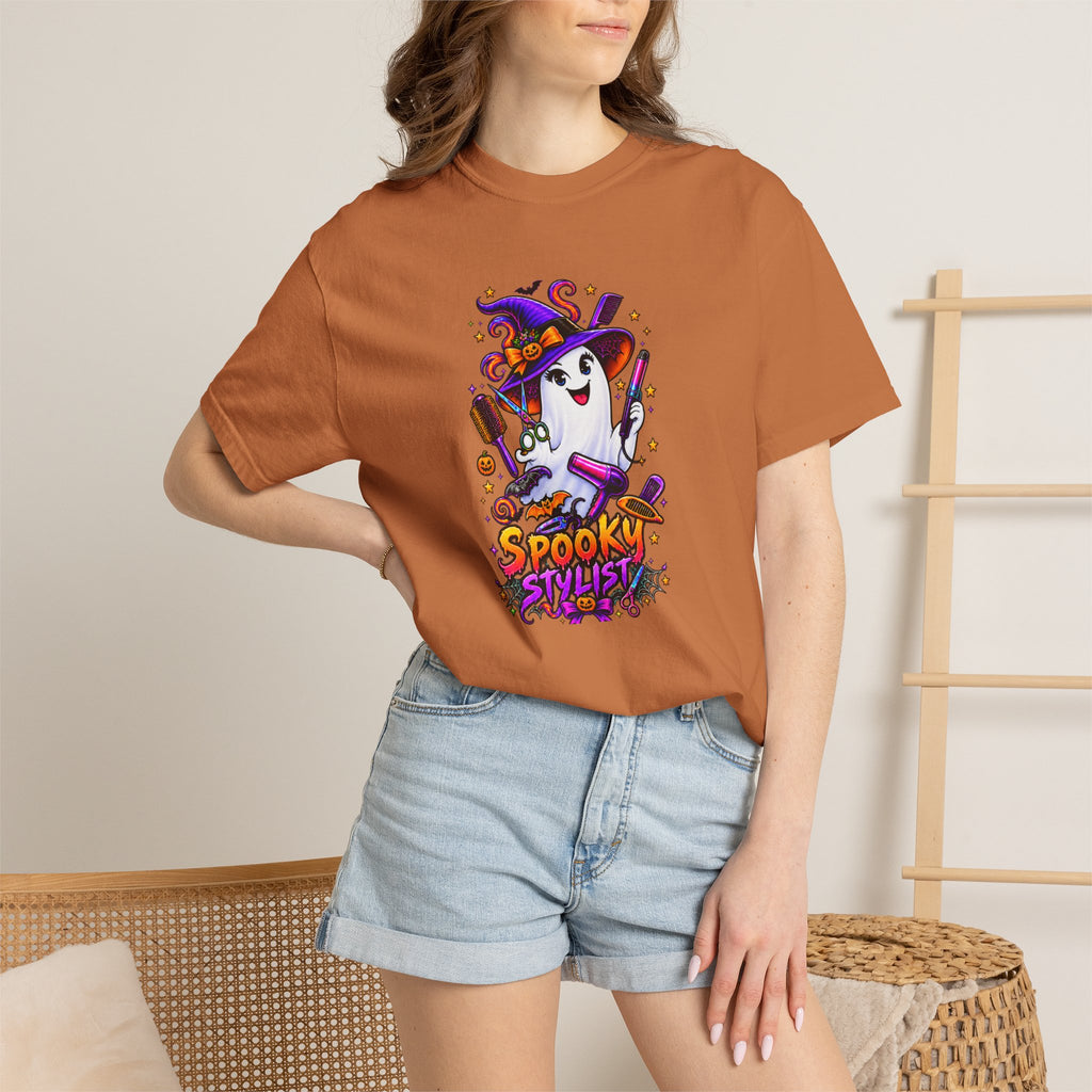 Spooky Stylist Halloween Tee – Adult Unisex Beauty Salon Party Shirt