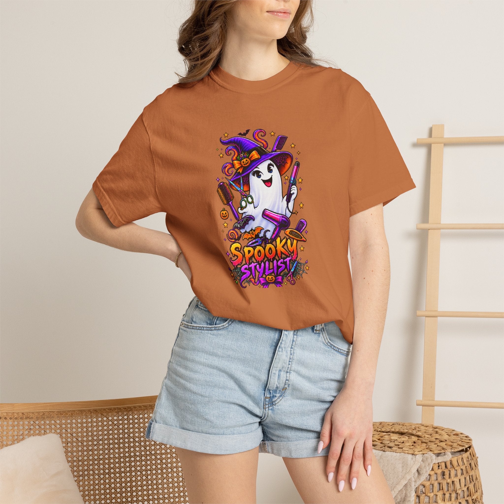 Spooky Stylist Halloween Tee – Adult Unisex Beauty Salon Party Shirt