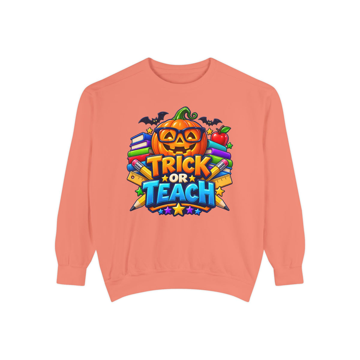 Trick or Teach Halloween Teacher Sweatshirt 🎃📚 | Pumpkin School Crewneck