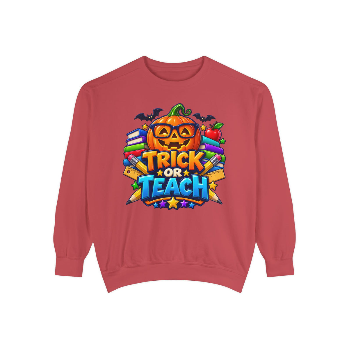 Trick or Teach Halloween Teacher Sweatshirt 🎃📚 | Pumpkin School Crewneck