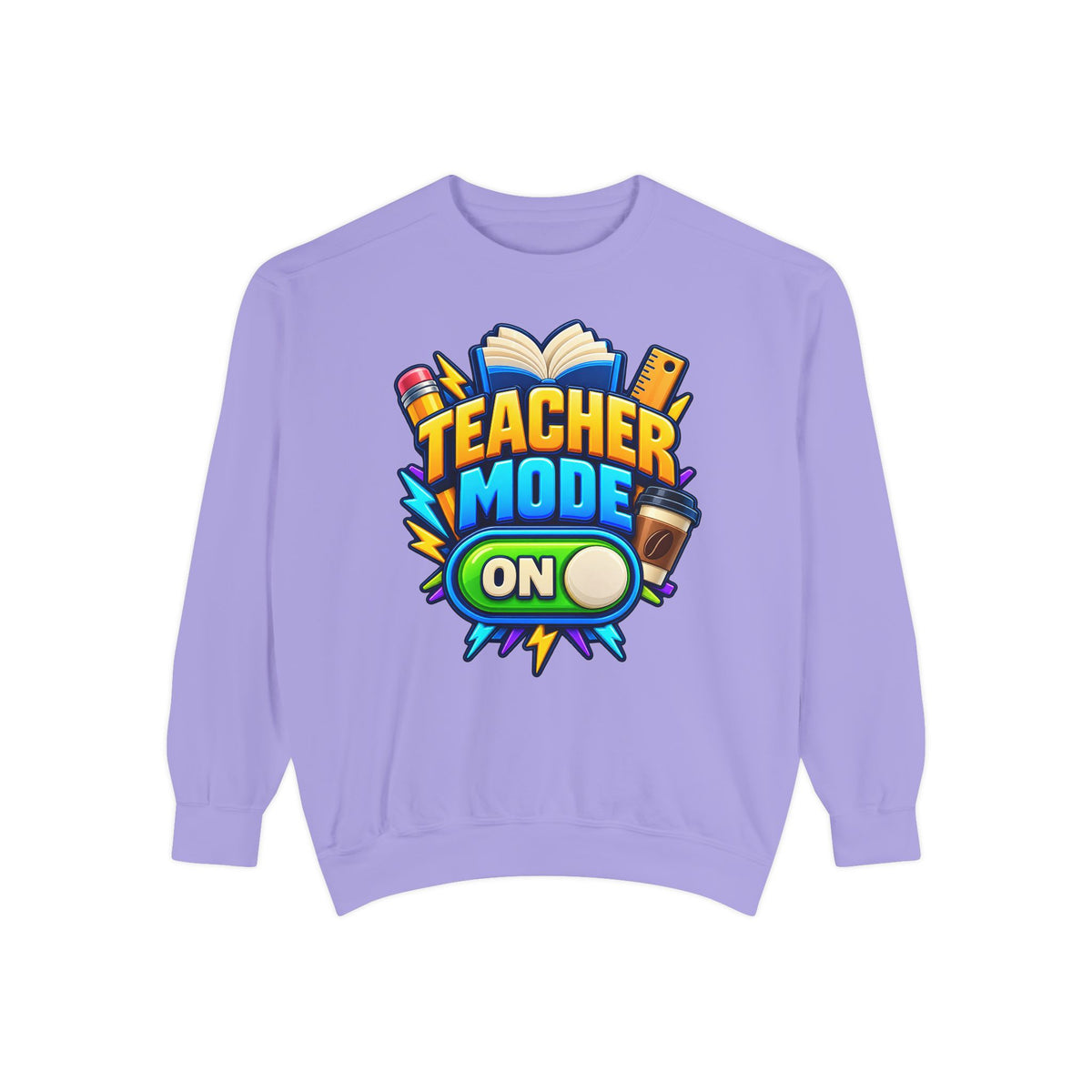 Teacher Mode On Sweatshirt 📚☕ | Funny Teacher Crewneck