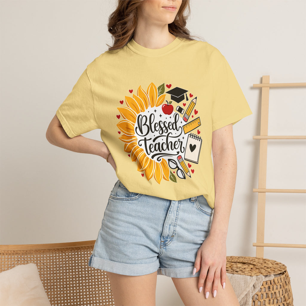 Blessed Teacher Heavyweight Tee 🌻📚✏️