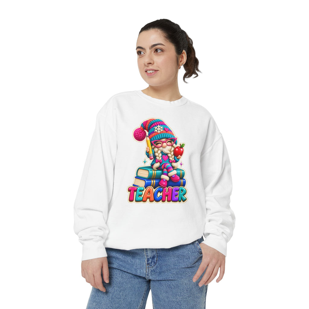 Teacher Gnome Book Lover Holiday Sweatshirt