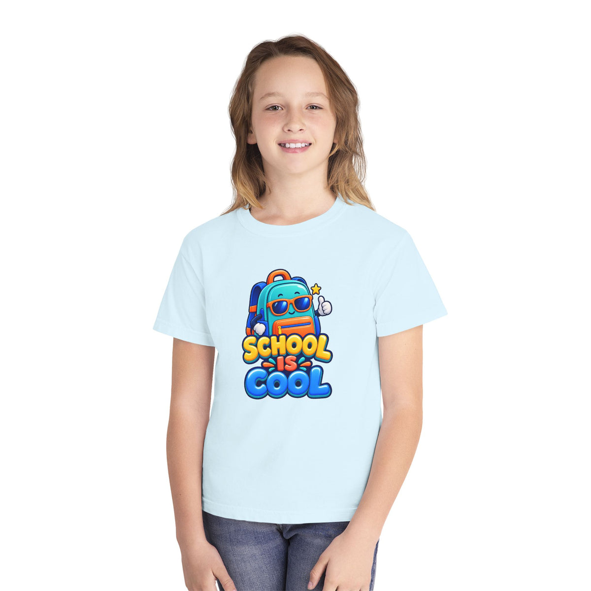 🎒 School Is Cool Backpack Cartoon Kids Tee