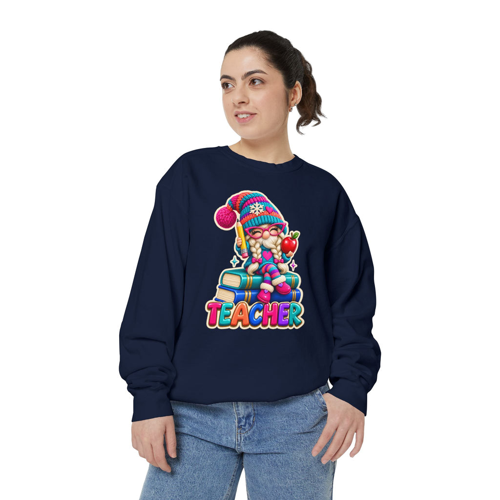 Teacher Gnome Book Lover Holiday Sweatshirt