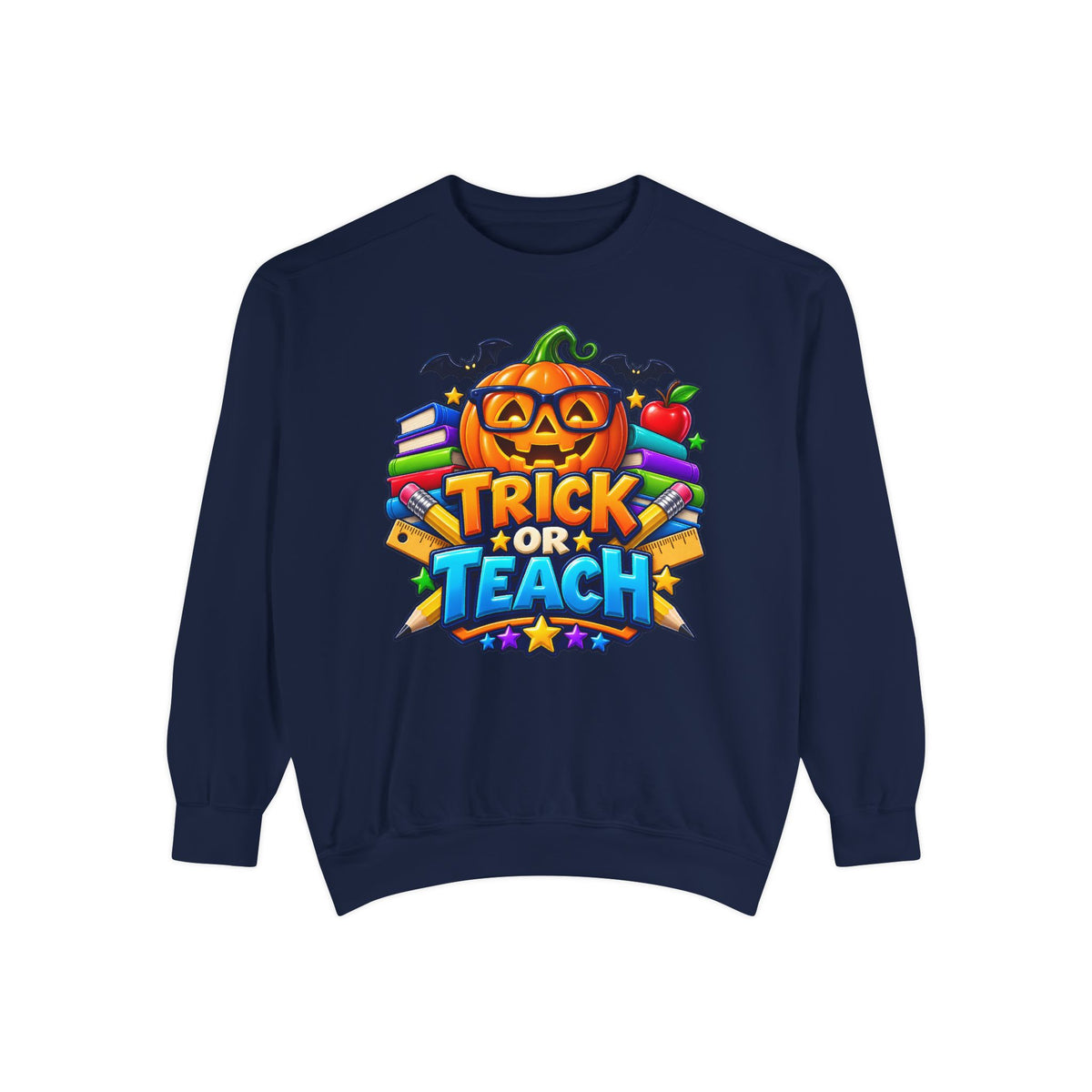 Trick or Teach Halloween Teacher Sweatshirt 🎃📚 | Pumpkin School Crewneck