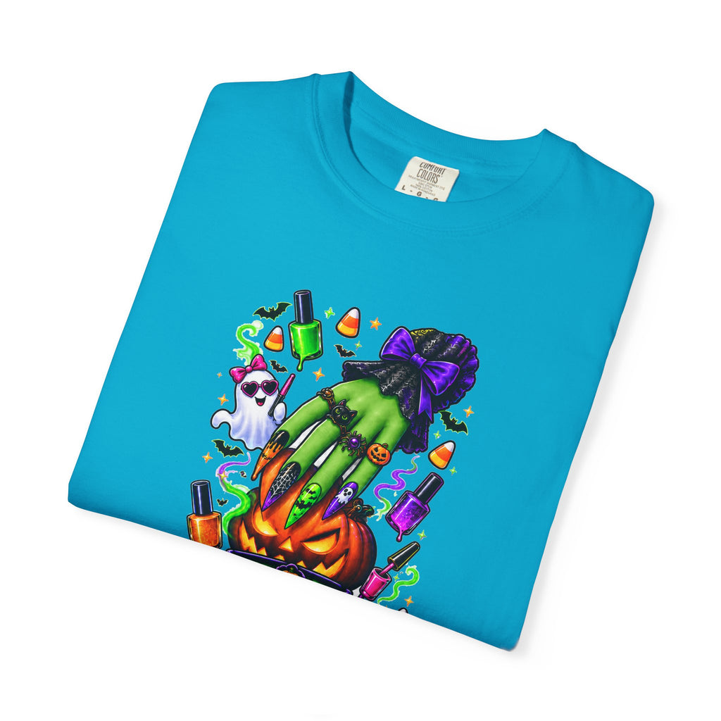 Nail Witch Halloween Tee – Adult Unisex Nail Tech & Beauty Salon Shirt