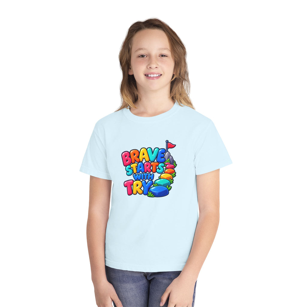 🏔️ Brave Starts With Try Youth Tee