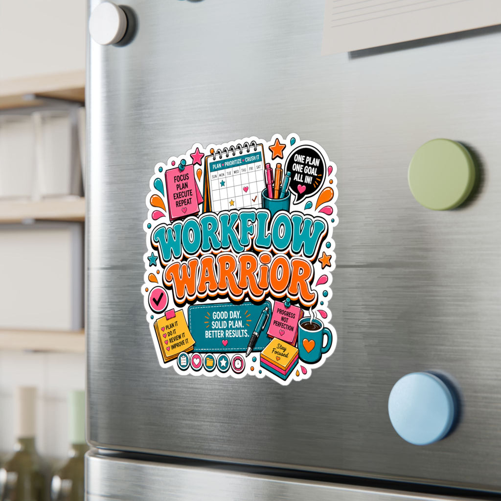 Workflow Warrior Vinyl Sticker – Productivity Planner Decor (Kiss-Cut)