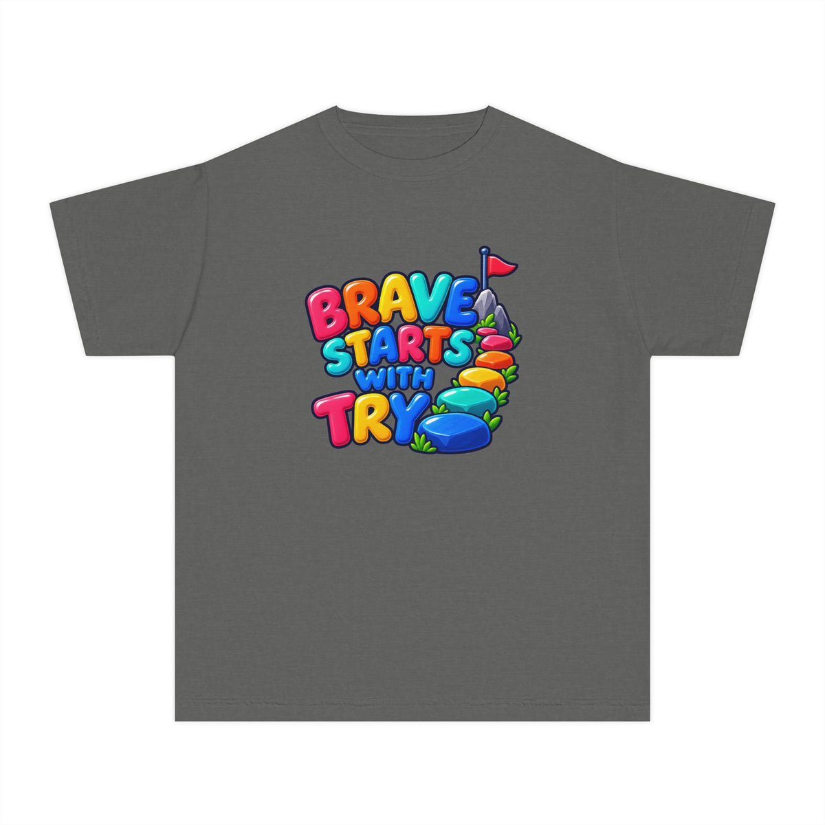 🏔️ Brave Starts With Try Youth Tee