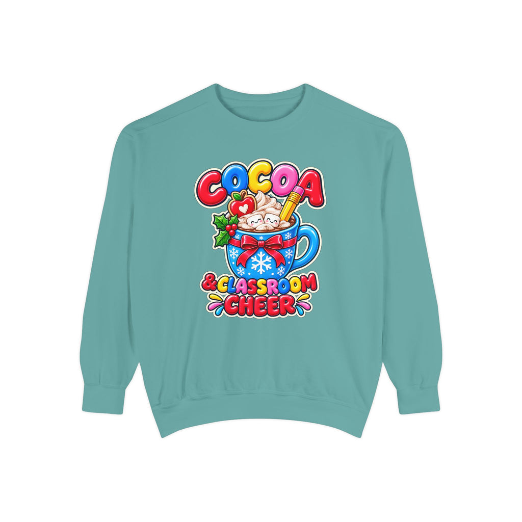 Cocoa and Classroom Cheer Christmas Sweatshirt ☕🍎❄️