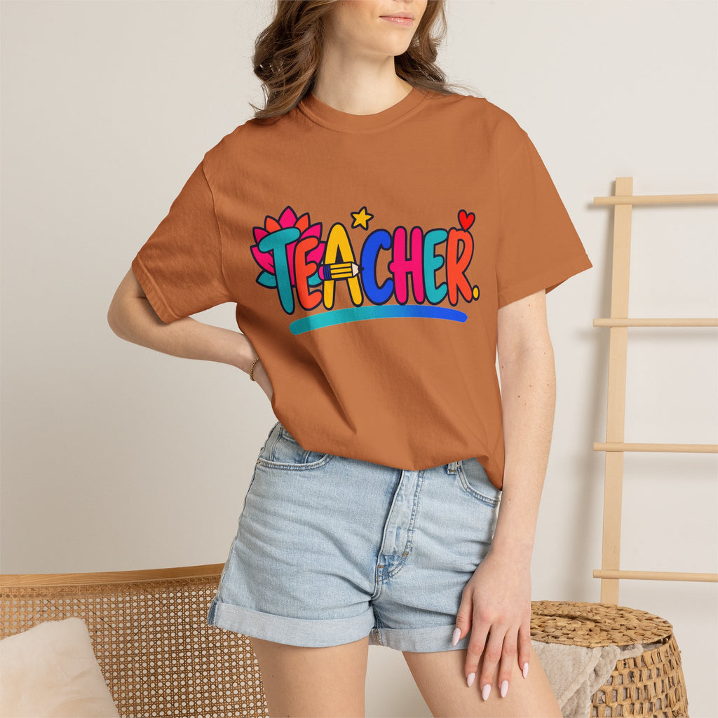 Colorful Teacher Comfort Colors® Heavyweight Tee 🍎✏️
