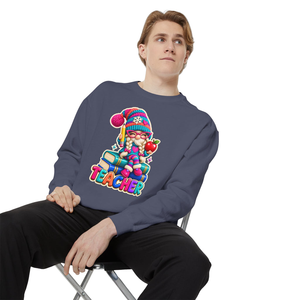 Teacher Gnome Book Lover Holiday Sweatshirt