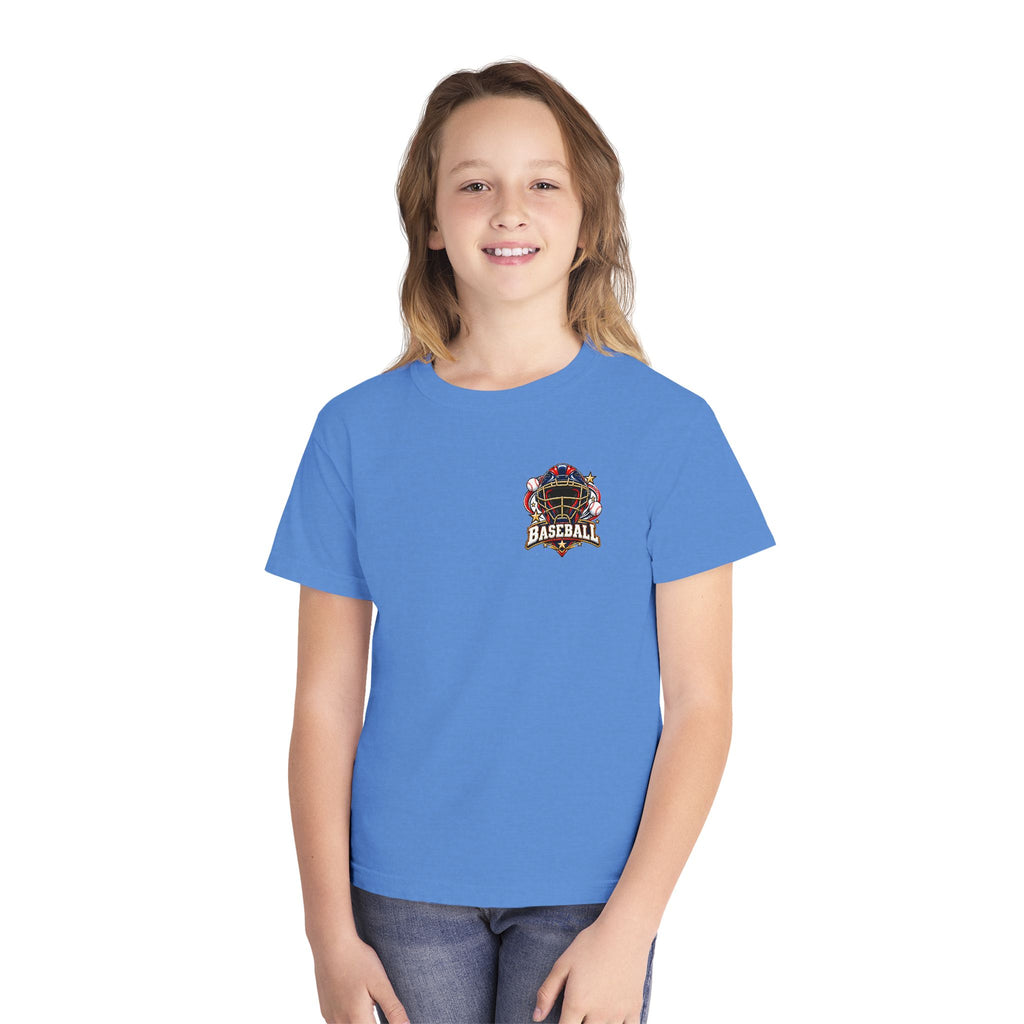 Baseball Catcher Mask Youth Tee — Patriotic Baseball Graphic T‑Shirt  ⚾