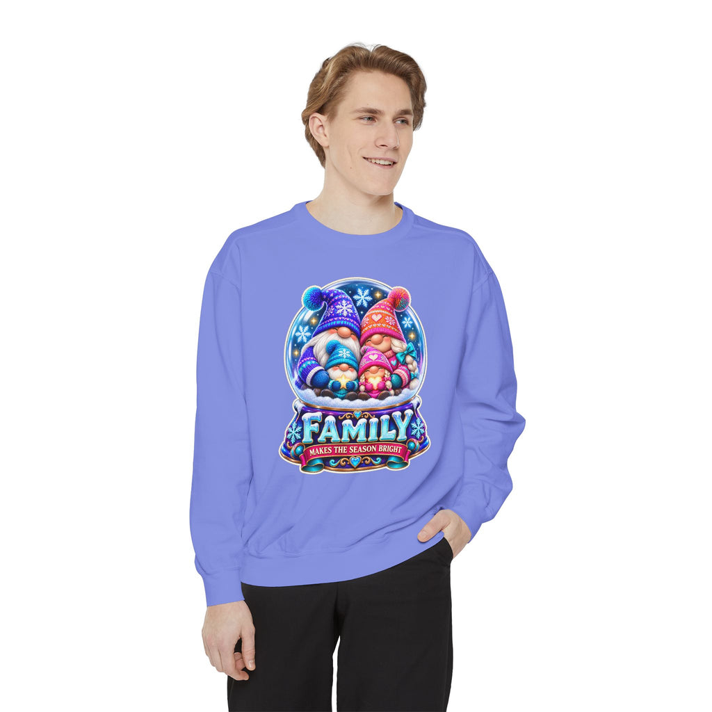 Family Gnome Christmas Sweatshirt "Family Makes the Season Bright"