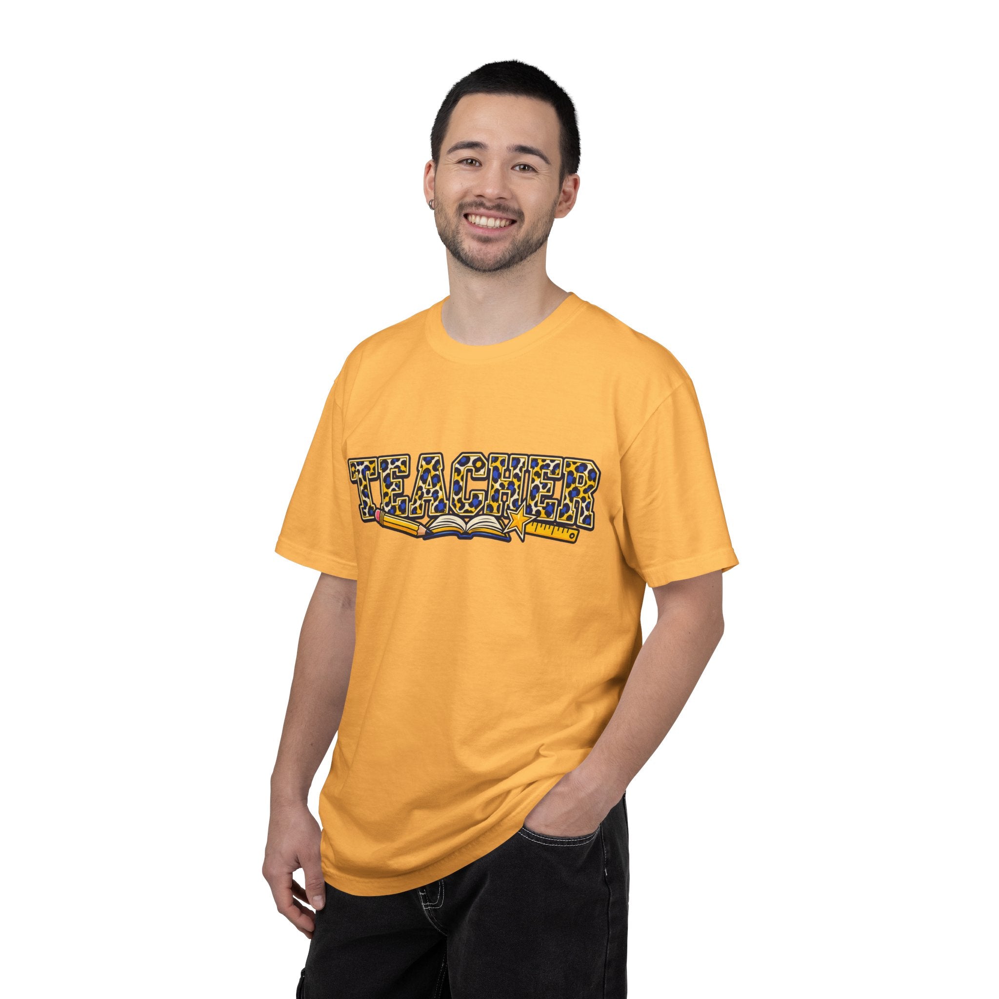 Leopard Print Teacher Comfort Colors® Heavyweight Tee 🍎✏️