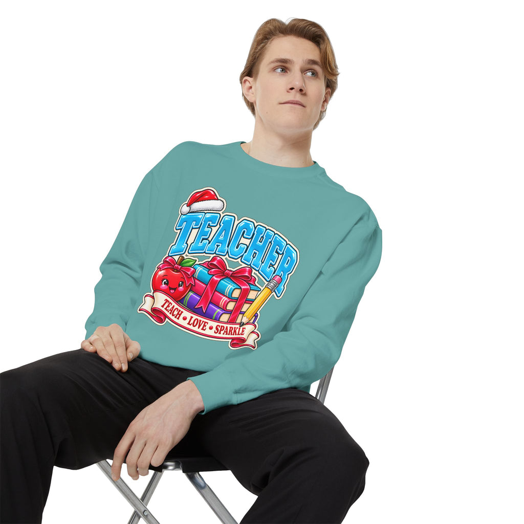 Teach • Love • Sparkle Christmas Teacher Sweatshirt