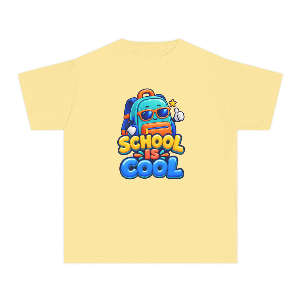 🎒 School Is Cool Backpack Cartoon Kids Tee