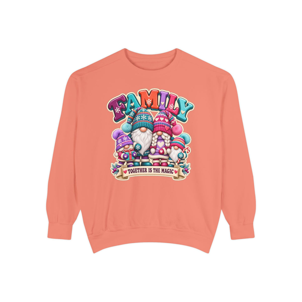 Family Gnomes "Together Is The Magic" Cozy Christmas Sweatshirt