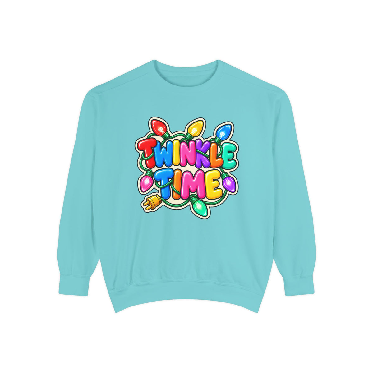 Twinkle Time Christmas - Colorful Holiday Light Graphic  Sweatshirt