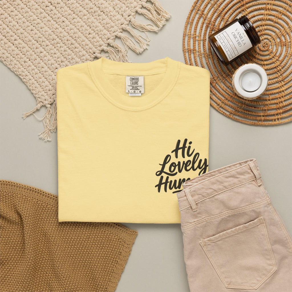 Hi Lovely Human T-Shirt – Positive Message Front & Back Adult Tee