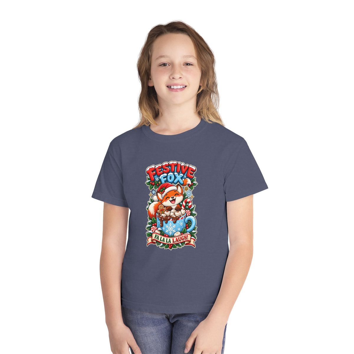 Festive Fox “Fala La Laugh!” Youth Christmas Tee