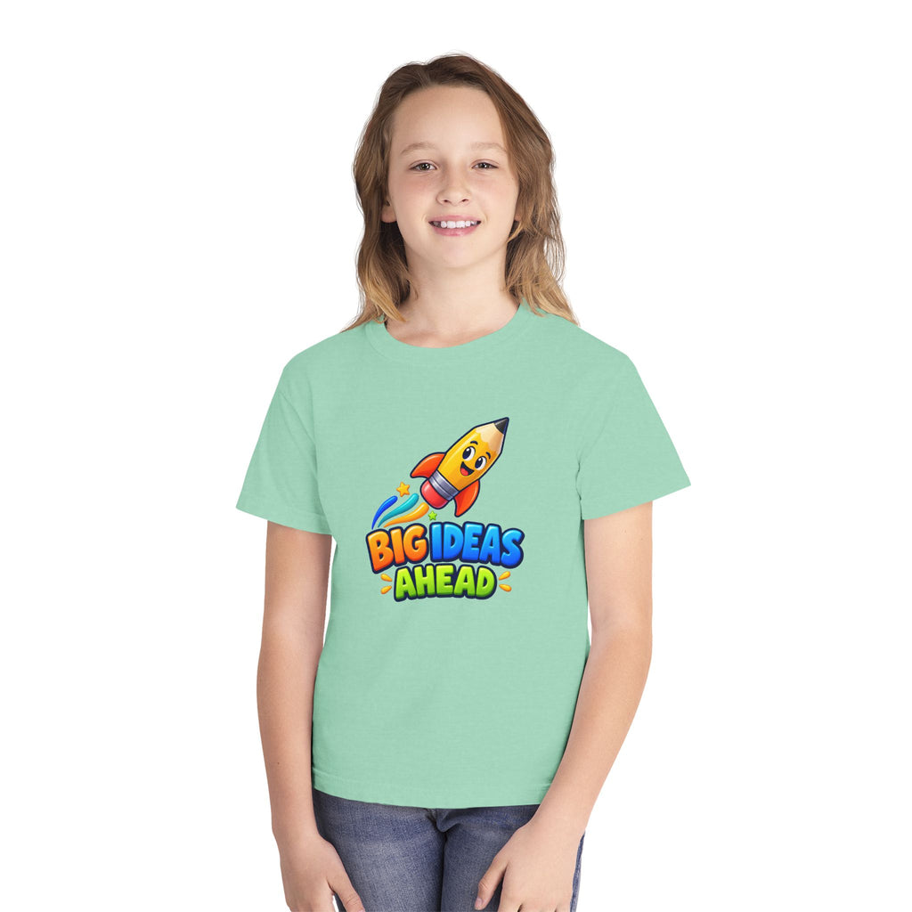 🚀 Big Ideas Ahead Rocket Pencil Kids Tee