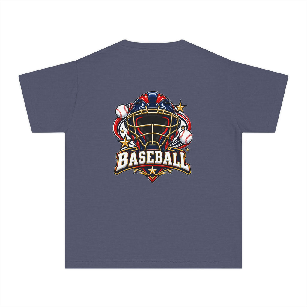 Baseball Catcher Mask Youth Tee — Patriotic Baseball Graphic T‑Shirt  ⚾