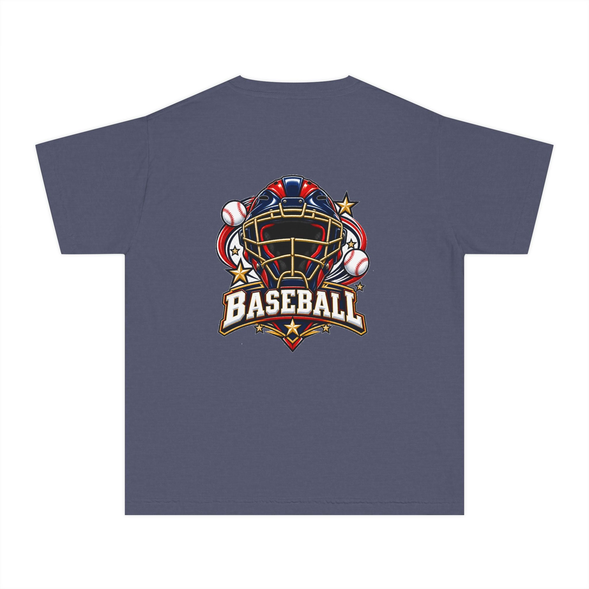 Baseball Catcher Mask Youth Tee — Patriotic Baseball Graphic T‑Shirt  ⚾