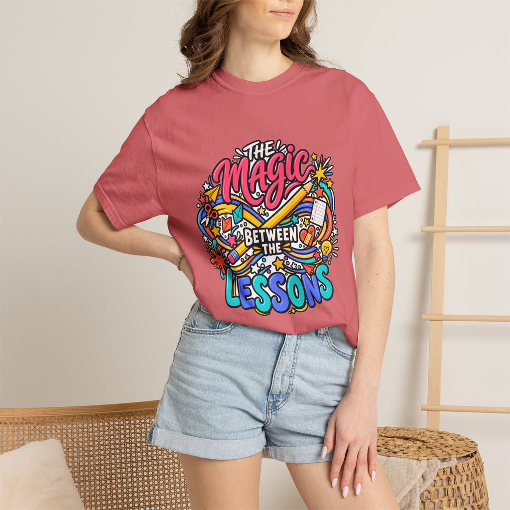 The Magic Between the Lessons Teacher Comfort Colors® Tee ✏️✨