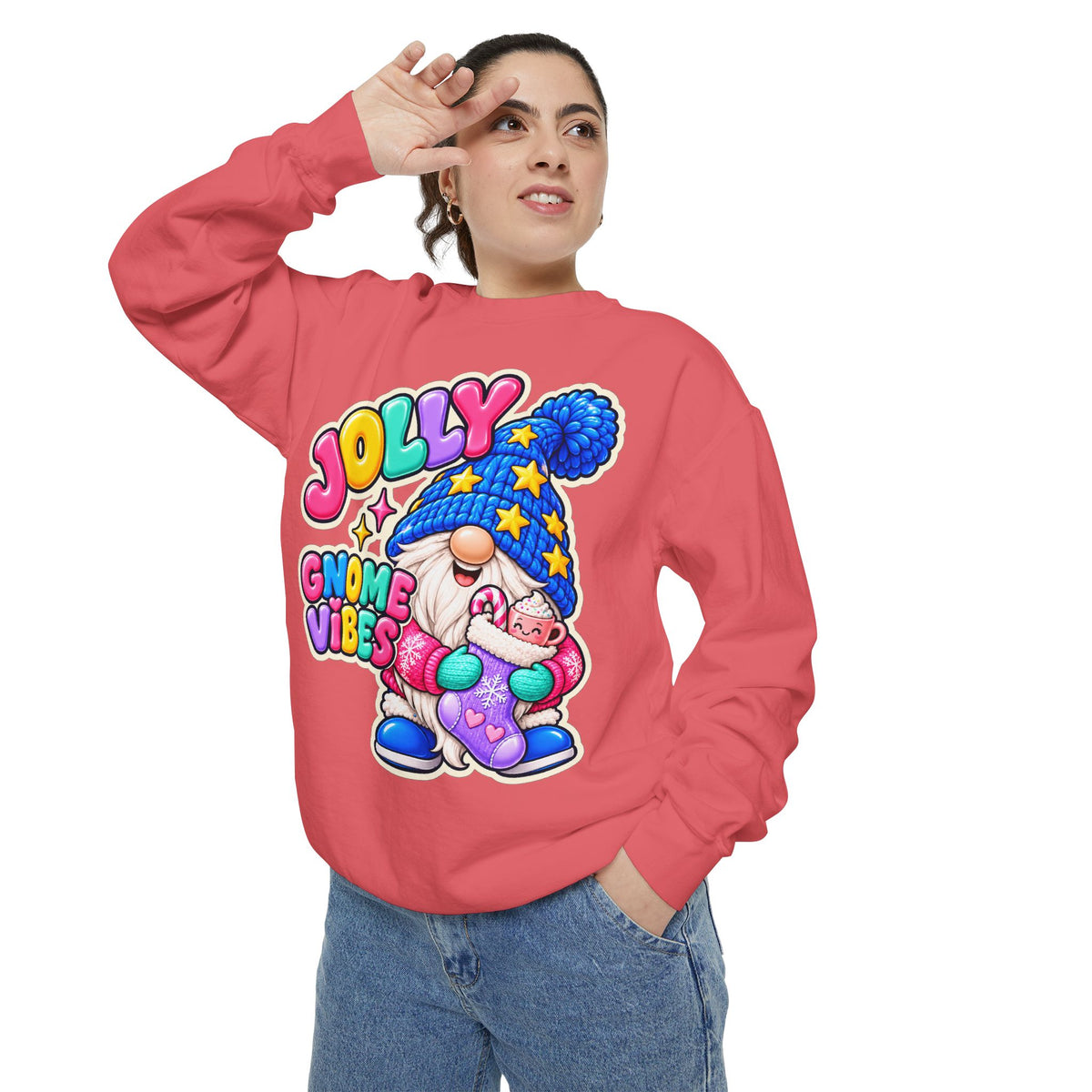 Jolly Gnome Vibes Christmas Sweatshirt