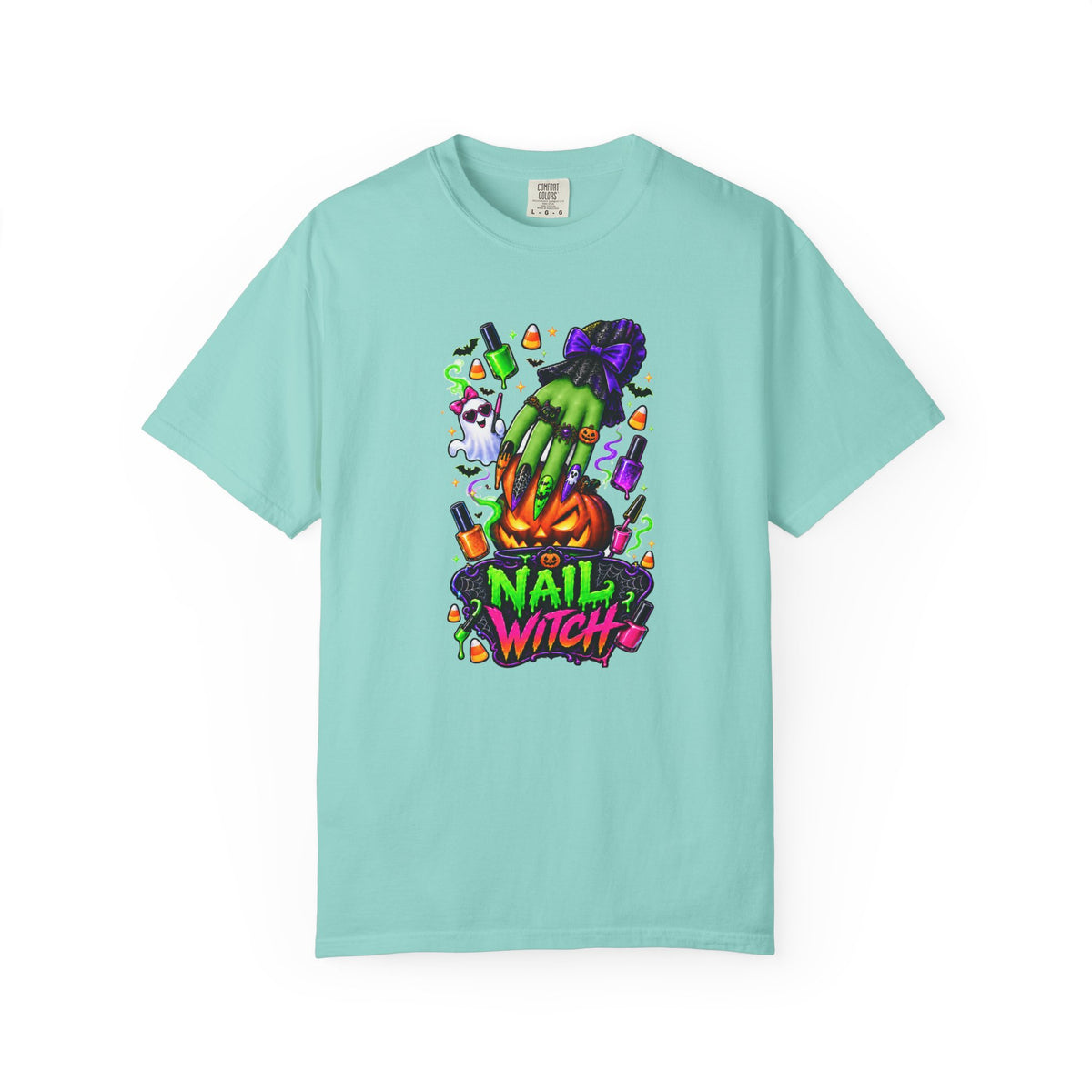 Nail Witch Halloween Tee – Adult Unisex Nail Tech & Beauty Salon Shirt