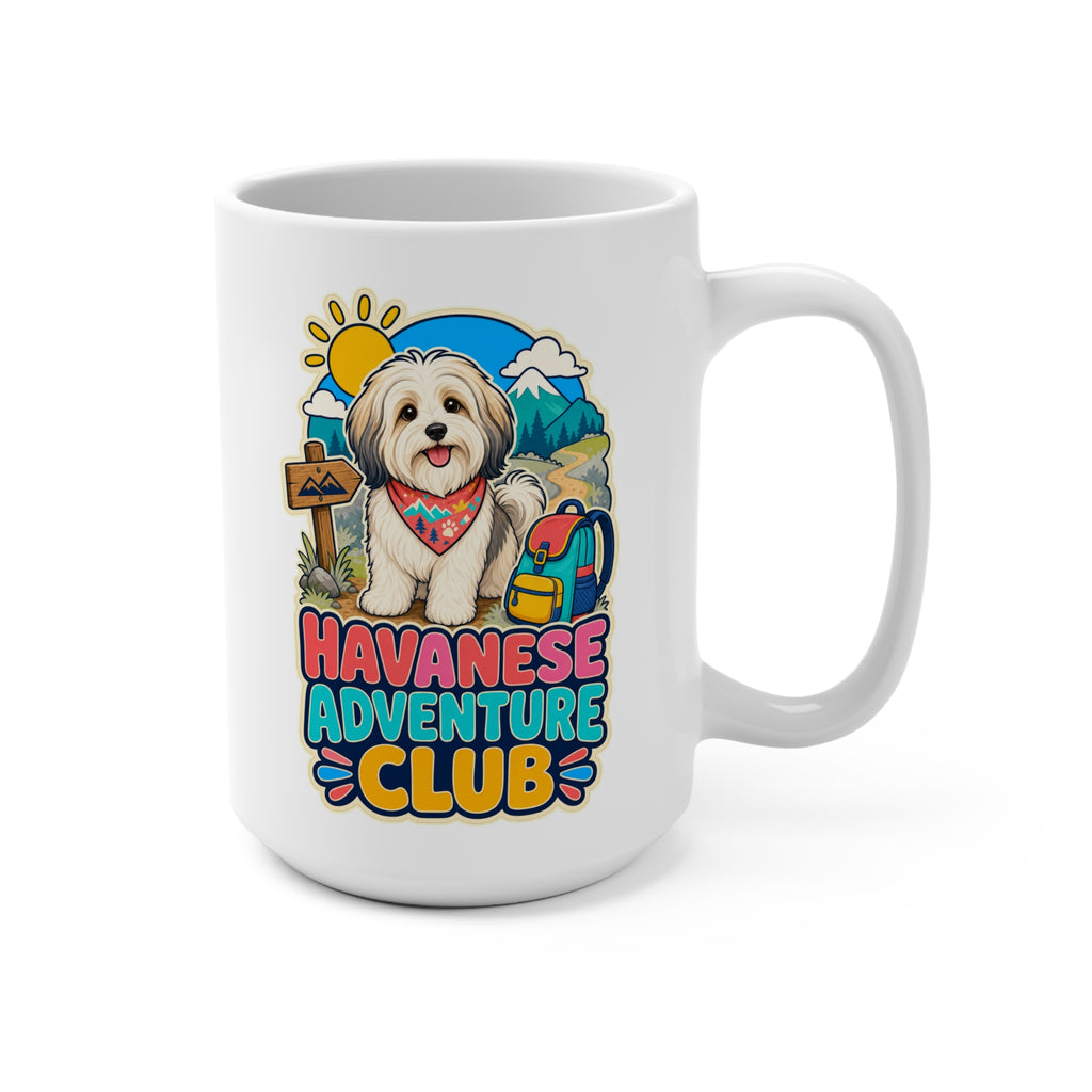 Havanese Adventure Club Mug - Cute Hiking Dog Coffee Cup - Outdoor Havanese Mom, Dad and Pet Lover Gift