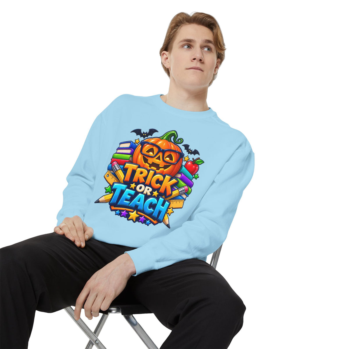 Trick or Teach Halloween Teacher Sweatshirt 🎃📚 | Pumpkin School Crewneck