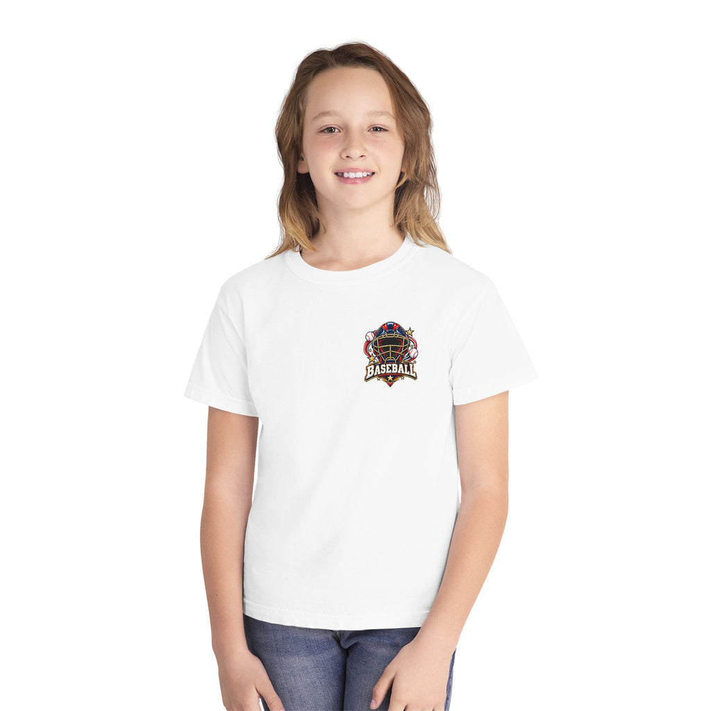 Baseball Catcher Mask Youth Tee — Patriotic Baseball Graphic T‑Shirt  ⚾