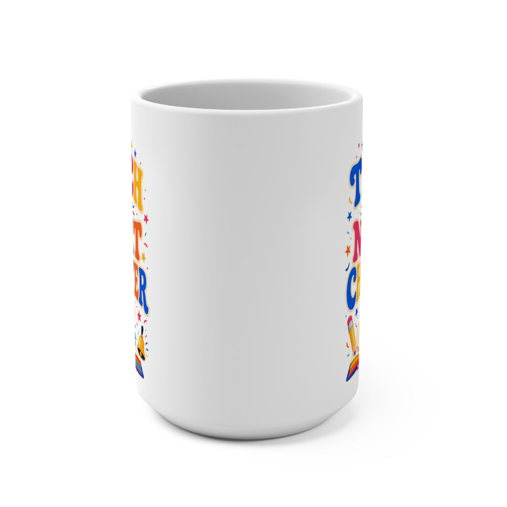 I Teach the Next Chapter Mug - Colorful Inspirational Teacher Coffee Cup - Teacher Appreciation and Graduation Gift