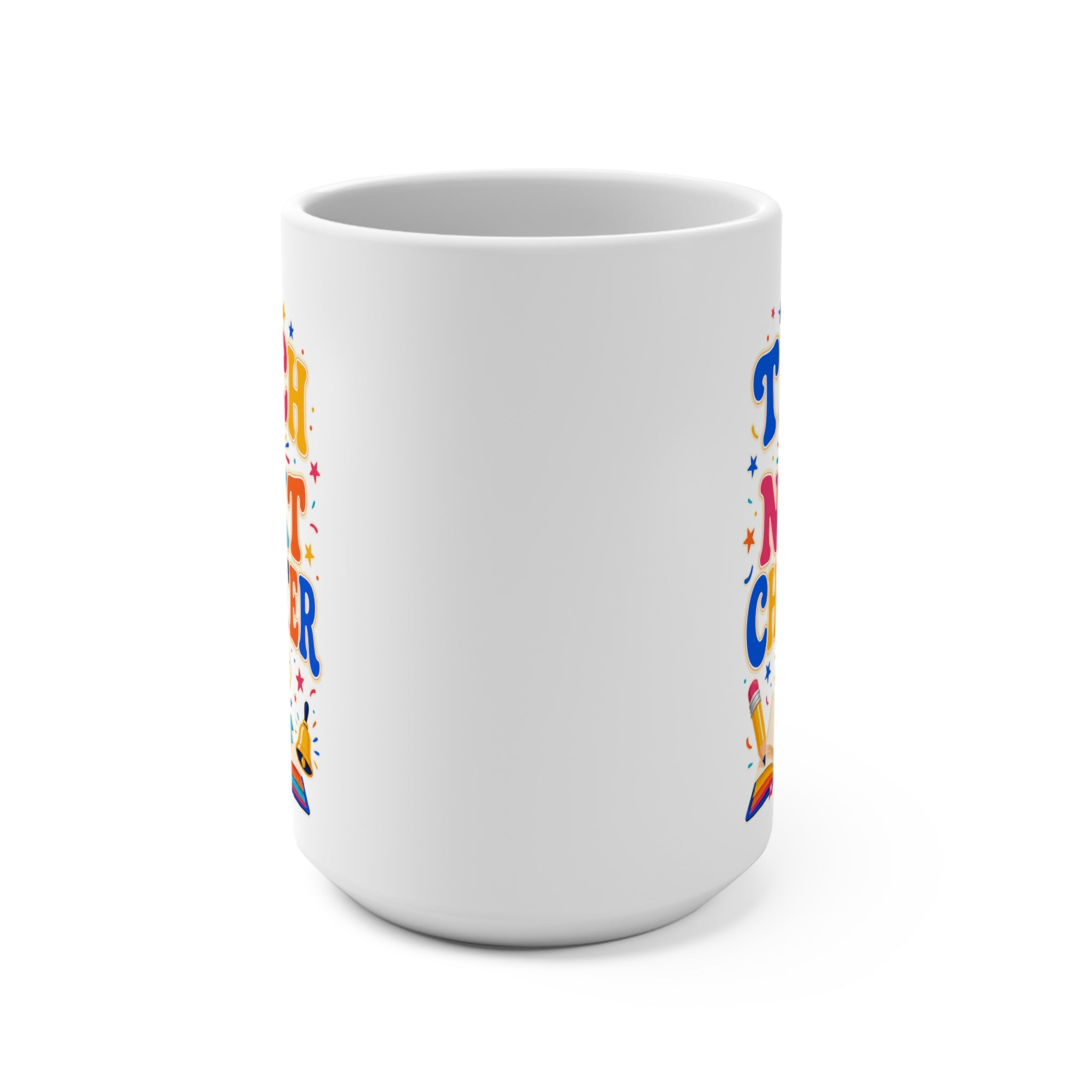 I Teach the Next Chapter Mug - Colorful Inspirational Teacher Coffee Cup - Teacher Appreciation and Graduation Gift
