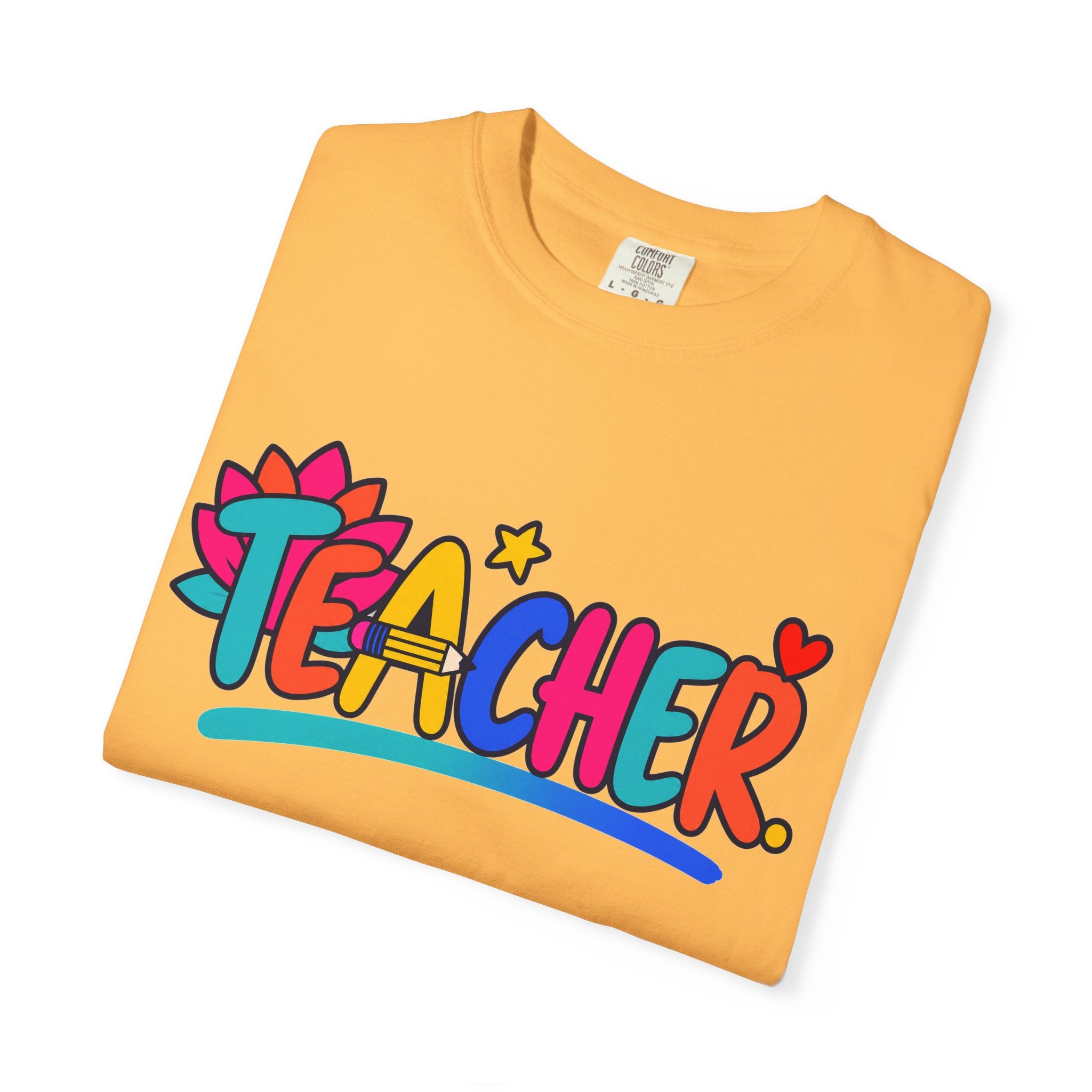 Colorful Teacher Comfort Colors® Heavyweight Tee 🍎✏️