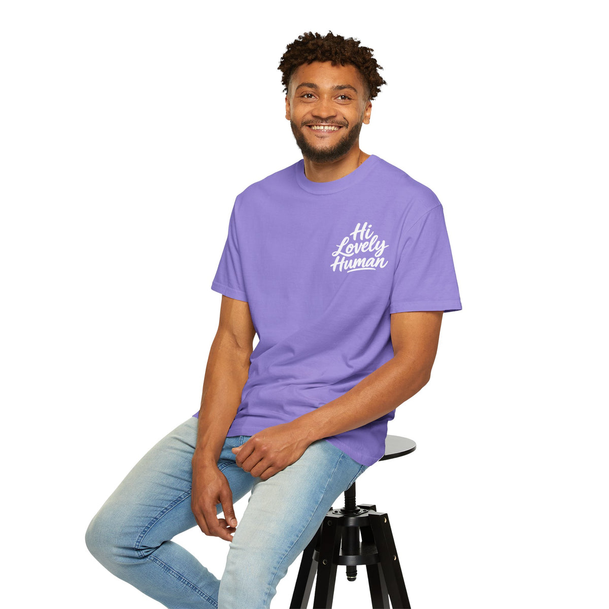 Hi Lovely Human — Inspirational Garment-Dyed Adult T-Shirt